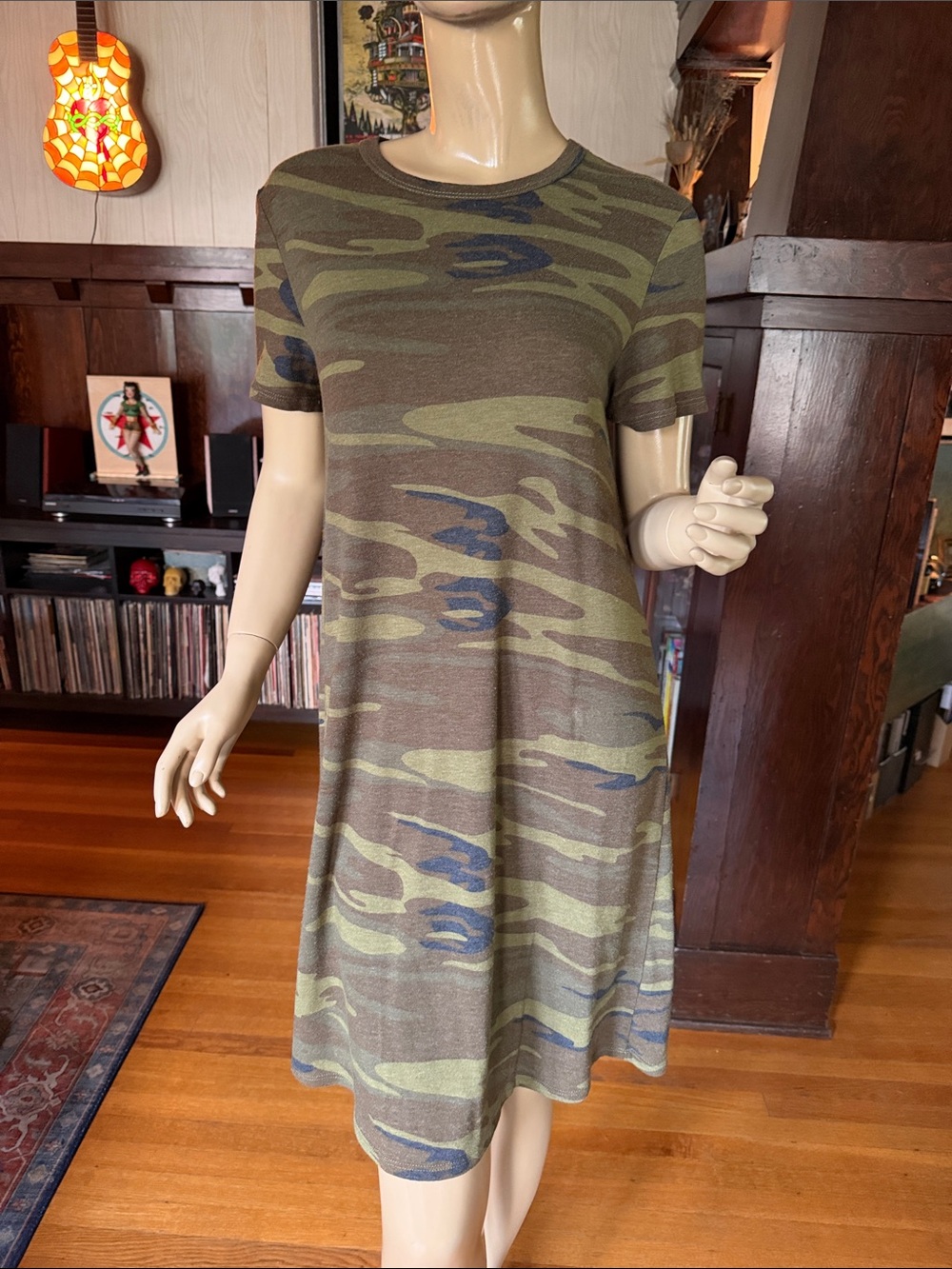 Alternative Apparel Olive & Brown Camo Tee Dress